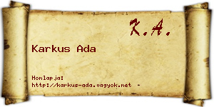 Karkus Ada névjegykártya